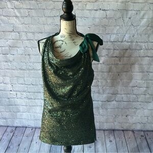 Preowned_JLO Green Sequin with Satin Bow Detail